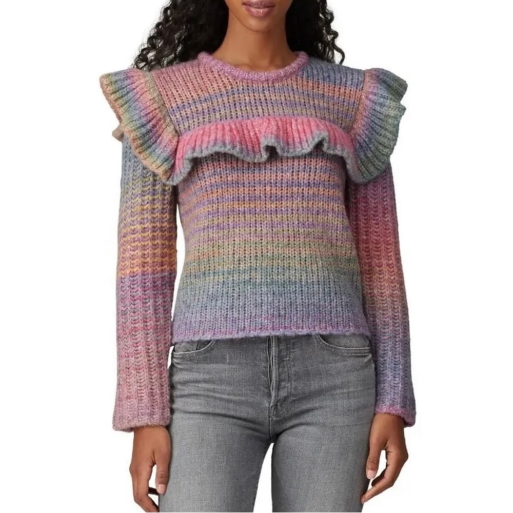 LoveShackFancy‎ Yumi Alpaca Wool Blend Sweater in Rainbow